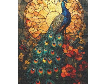 Bimkole Puzzle De 1000 Piezas De Pavo Real Y Flores, 80x41 Cm, Ideal Para Decorar Y Regalar