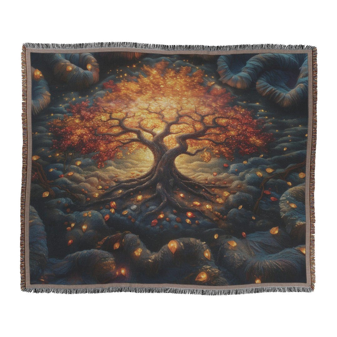 Glowing Tree of Life With Radiant Gems and Illuminated Roots Woven ...