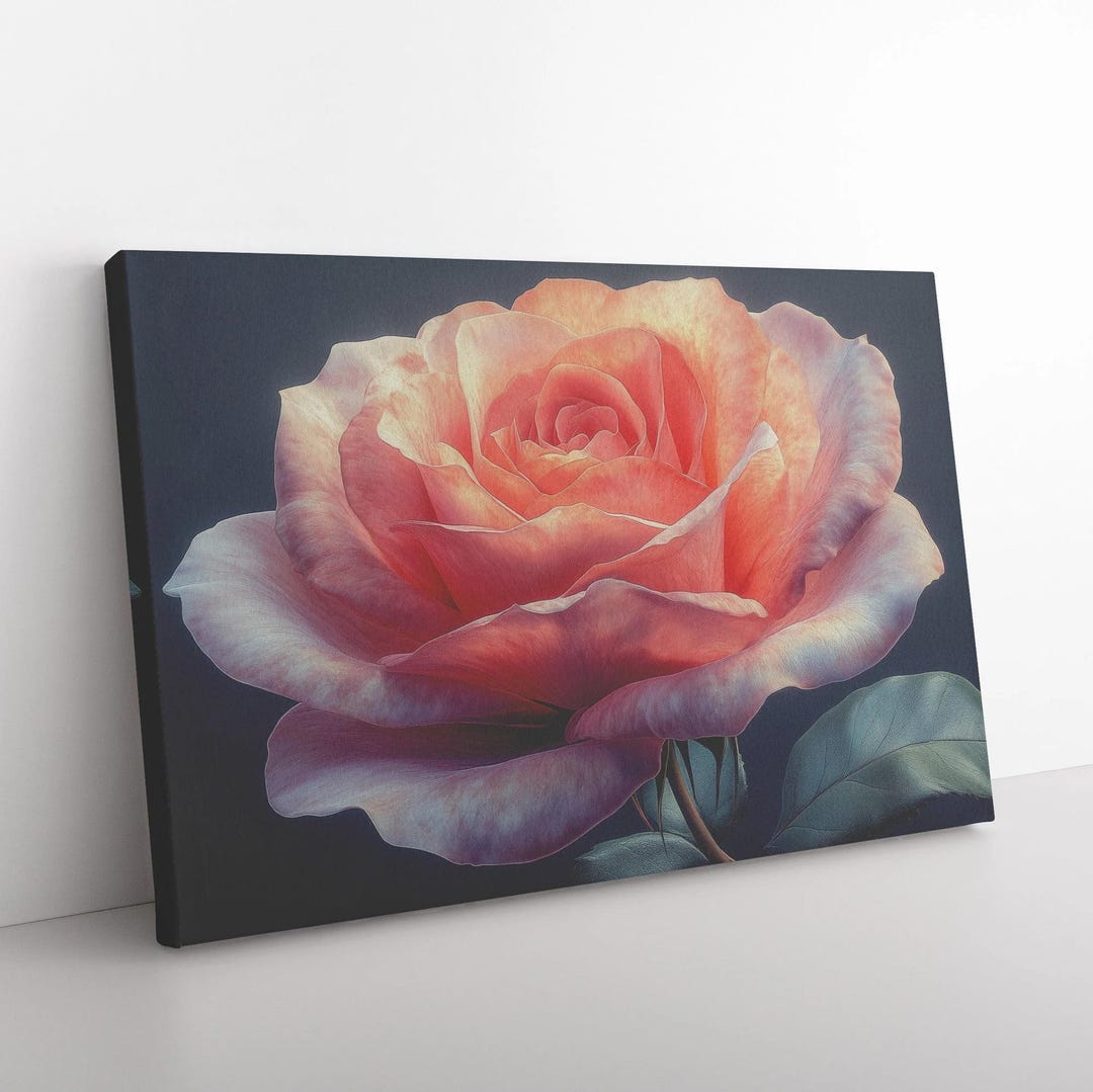 Elegant Pink Rose Canvas Wall Art Romantic Floral Artwork for Home and ...