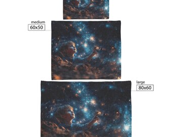 Coperta Gigante 221x238 Cm Con Galassia E Telescopio – Sherpa Reversibile In Microfibra, Perfetta Per Grandi Letti