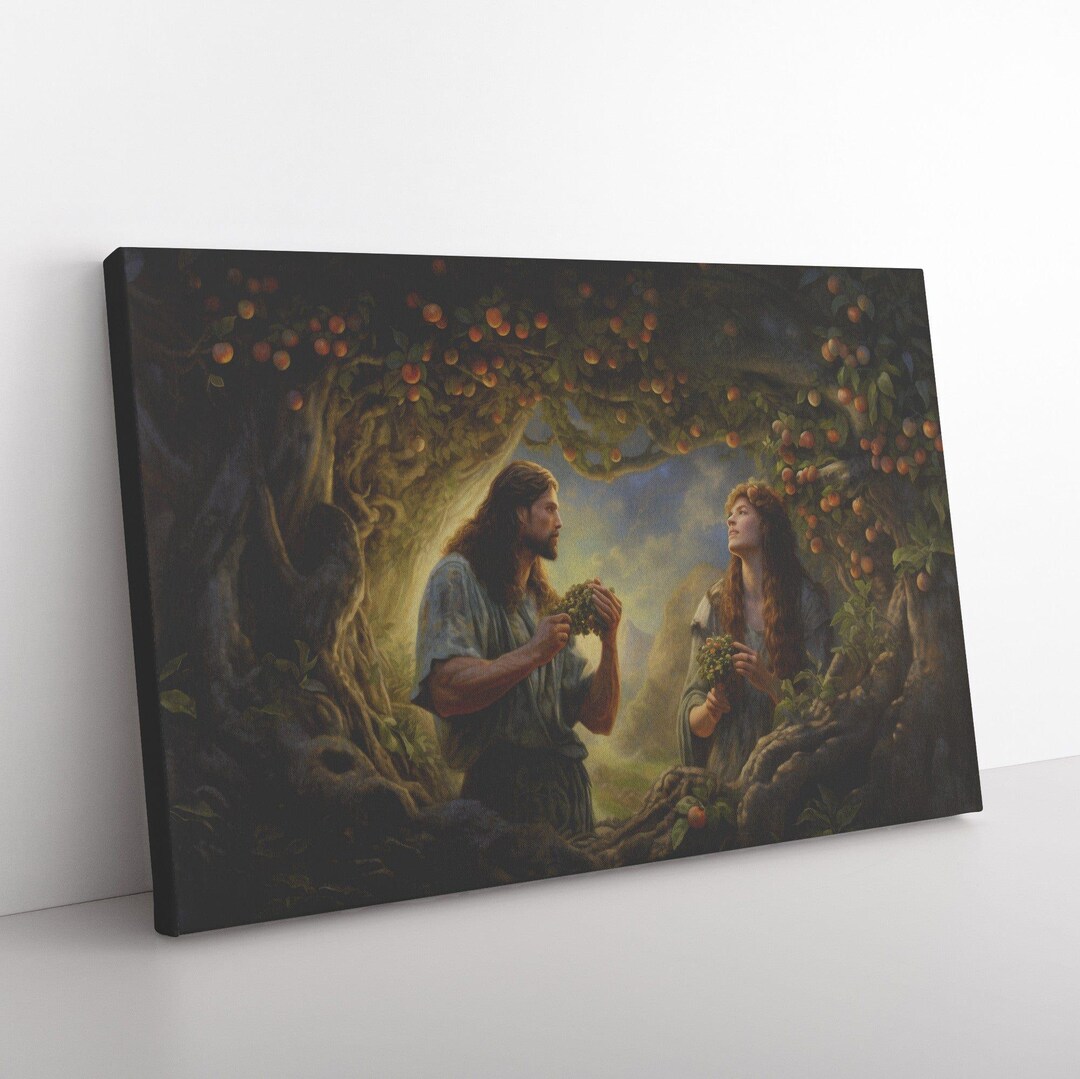 Adam & Eve in the Garden of Eden Classic Canvas Wall Art - Etsy
