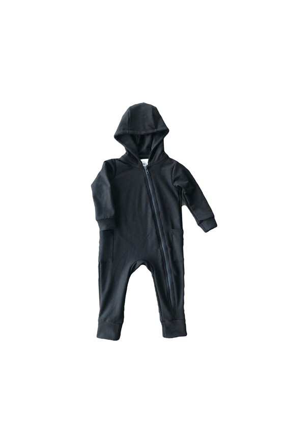 black hooded romper