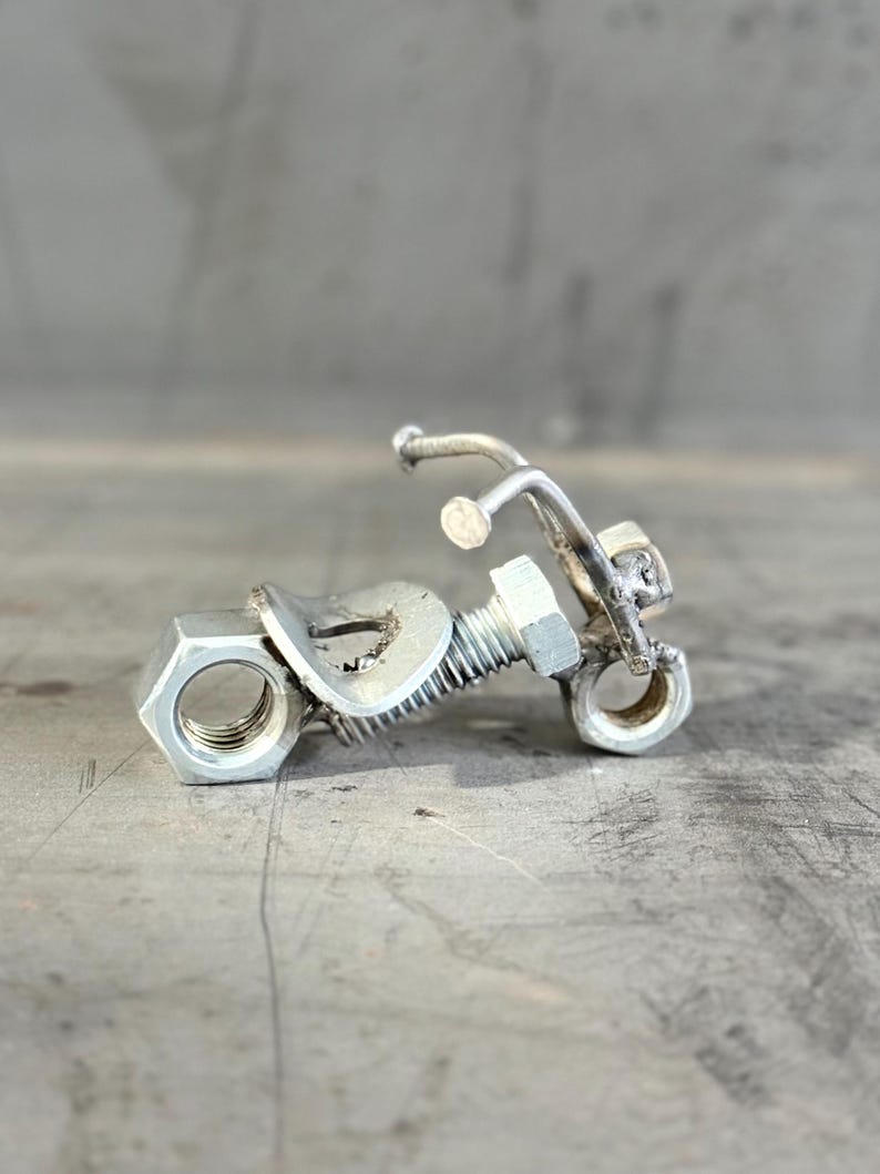 Handmade Nuts & Bolts Motorcycle Sculpture - Upcycled Welded Metal Art ...