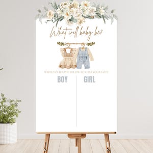 Gender Reveal Sign Boy Or Girl Editable Gender Guessing Board, Guess the Baby's Gender Template Printable Sign