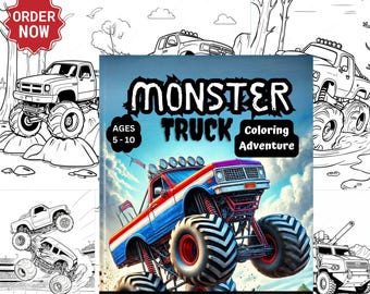 Libro para colorear de Monster Truck con 50 imágenes de acción