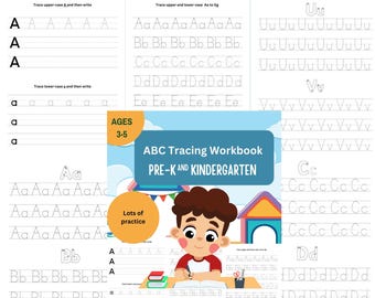 Cuaderno de trabajo de seguimiento del abecedario para preescolar y jardín de infancia