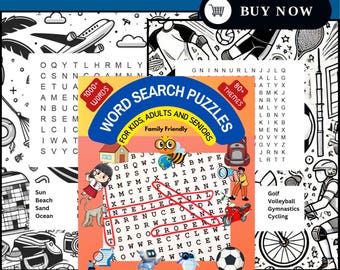 Libro de sopas de letras: más de 80 temas y páginas para colorear (descarga digital)