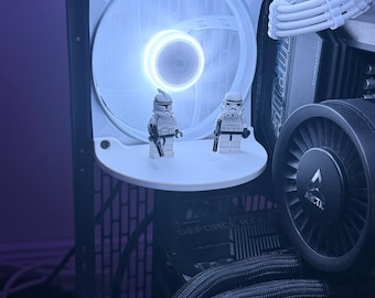 PC Lüfter Regal, Fan Shelf, Figuren Regal, PC Fan Cover, Mini Ablage für 120mm 140mm Lüfter, PC Modding