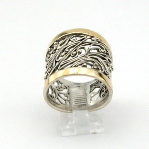 Jewela filigree ring,Silver Gold filigree band,Israeli Jewelry jewela ,free shipping  (fn 1300r