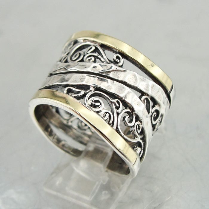 21mm ゴールド　12サイズ同　シルバー925 Amazon.com: Alain Raphael Two Tone .925 Sterling Silver and