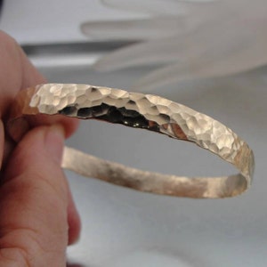 Modern Israel Handmade 14k Yellow Gold Filled Hammered Bangle Bracelet, rose Gold Bracelet, Free shipping hadarjewelry (V3