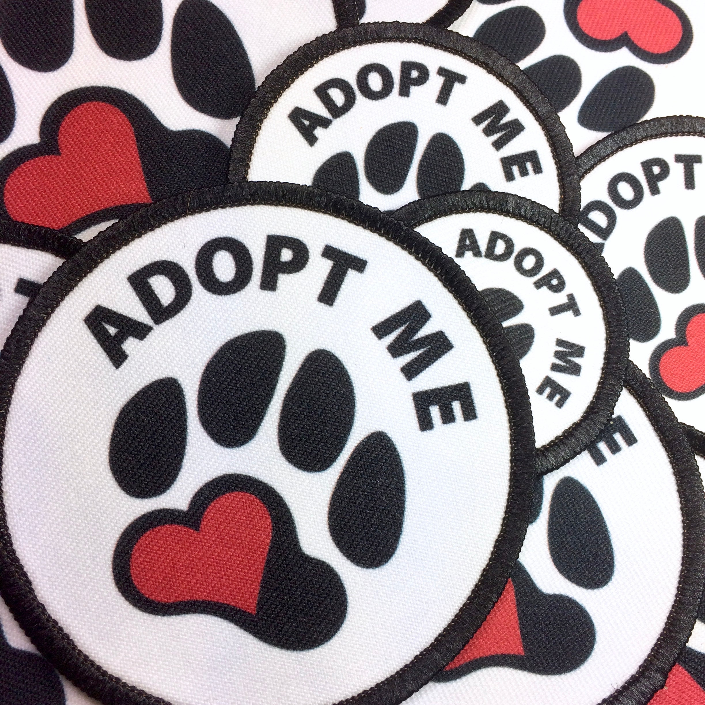  Dogline Adopt Me Vest Patches – Removable Adopt Me Patch 2-Pack  with Reflective Printed Letters for Support Dog Vest Harness Collar or  Leash Small/Medium : Pet Supplies