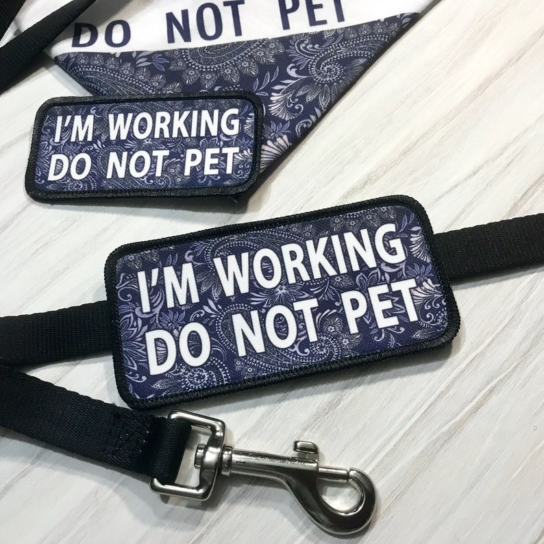 Working Service Dog Do Not Pet Double Sided Leash Wrap Patch Etsy