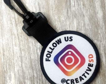 Follow Me on Instagram Custom Dog Vest Clip on Patch Tags | Social Media Patches