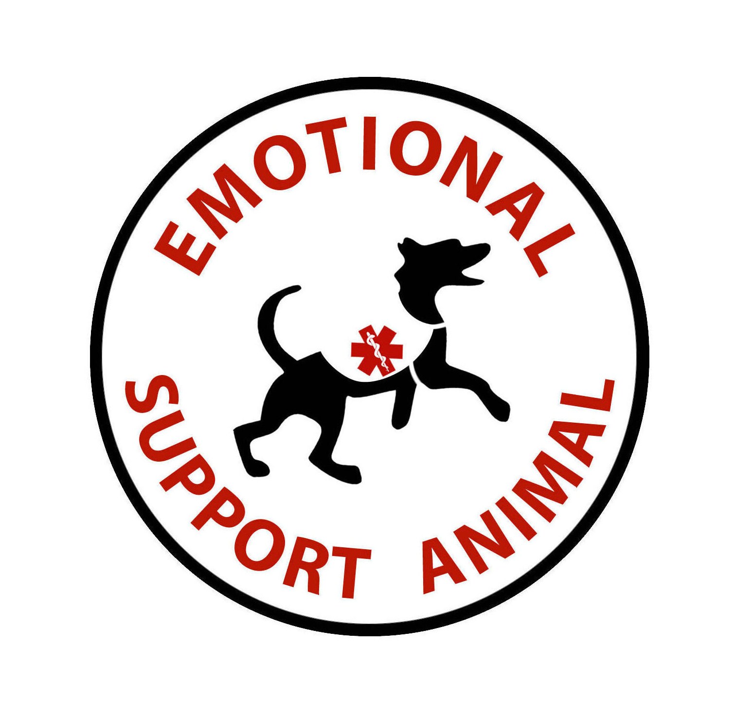 Emotional Support Animal Round SewOn Patch Choose Size & Rim Etsy