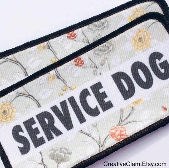 Service Dog Harness Patches Floral Service Dog Patch With Etsy