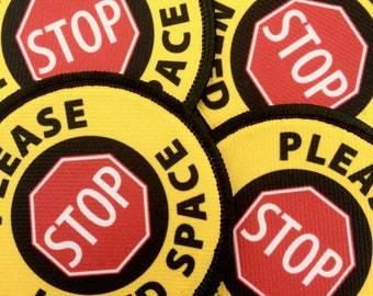 Anxious Dog Need Space Anti Social Dog Patch | SEW-ON or with VELCRO® Brand Hook option | Caution Patch