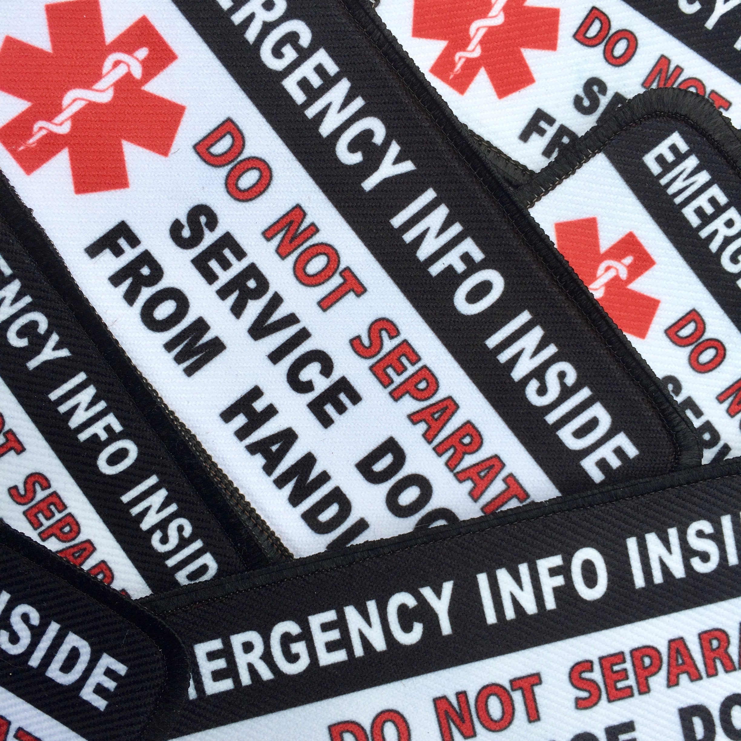Service Dog Patch Vest Harness Cape Gear Patches Emergency Information Inside Patch Do Not Separate From Handler SewOn Patch
