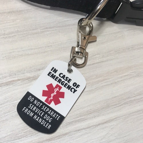 Custom GI Tag for Service Dog Lobster Clasp Clip on Collar Etsy