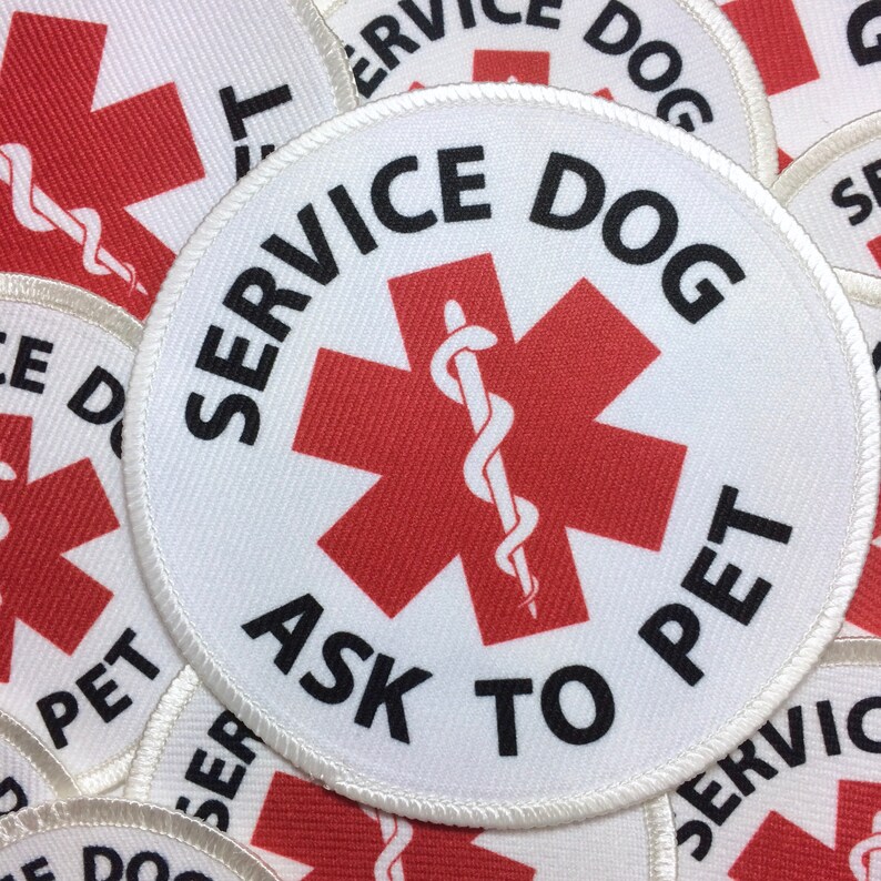 Service Dog Collar Tag Medical Alert Clip to Vest Harness Etsy