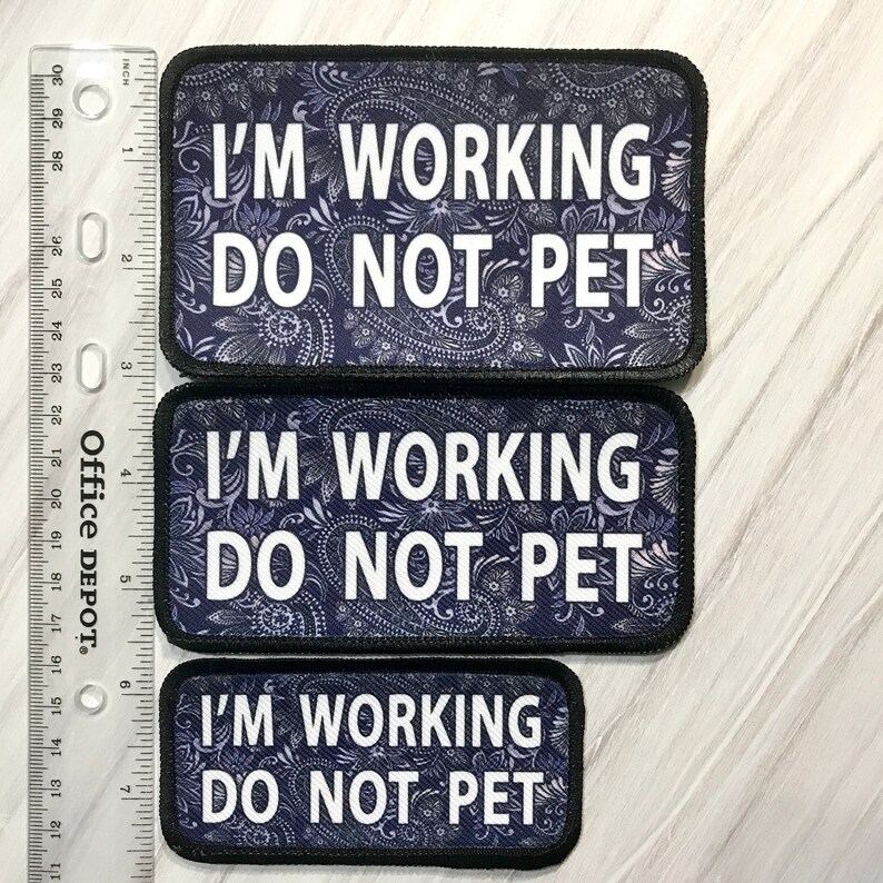 Working Service Dog Do Not Pet Double Sided Leash Wrap Patch Etsy