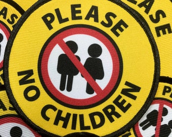 Please - No Children Dog Anti Social Dog Vest Patch with VELCRO® Brand hook Option | Do Not Pet Dog Patches