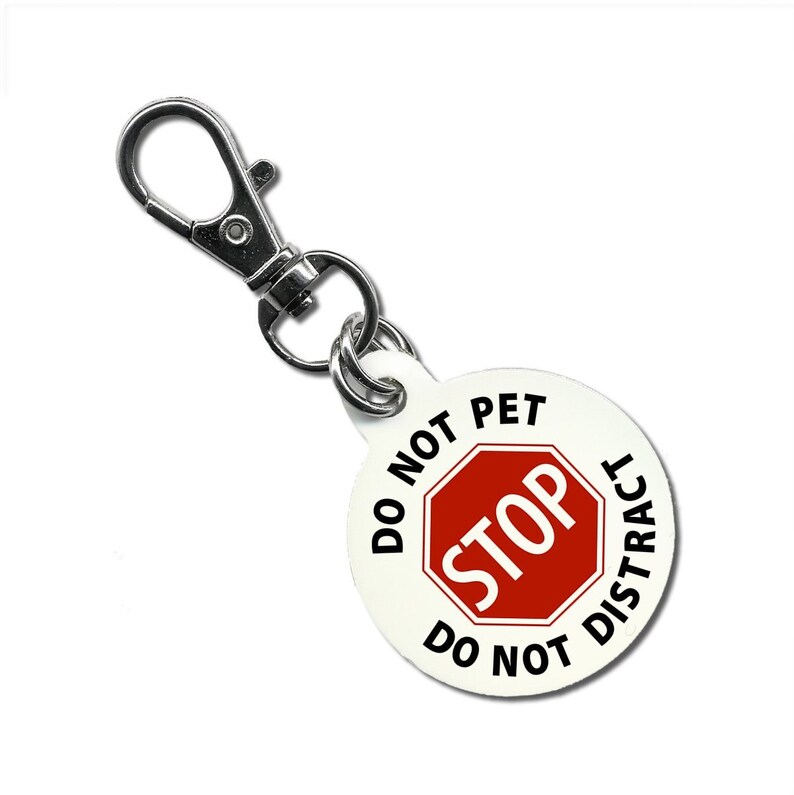 Service Dog Tag Do Not Pet Do Not Distract Stop Sign Metal Dog Etsy