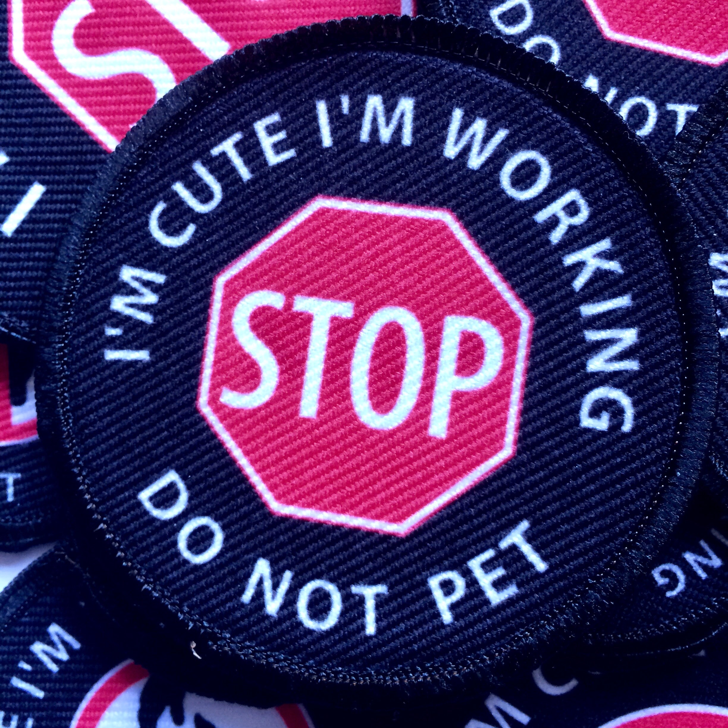 Service Dog Caution Do Not Talk to Handler Triggers Stress Service Vests/Harnesses Emblem Embroidered Fastener Hook & Loop Patch Service Dog Caution Do Not Talk to Handler Triggers Stress Service Vests/Harnesses Emblem Embroidered Fastener Hook & Loop Patch