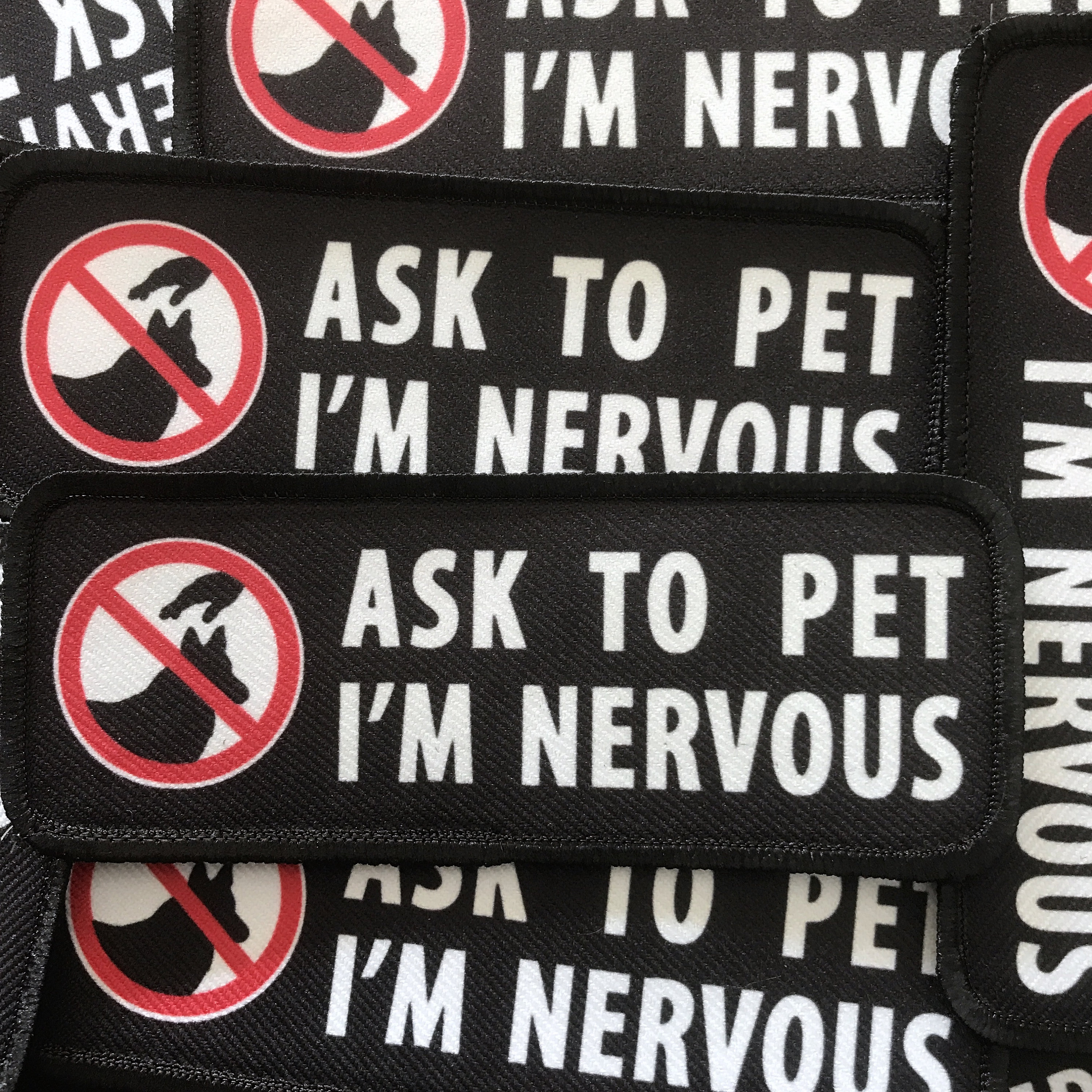 Nervous Dog, Please Do Not Pet Patch With VELCRO® Brand Hook Option Do Not Pet  Dog Patches 