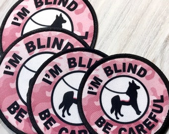 Blind Dog Patch | Im Blind Be Careful | Special Needs Dog | Senior Dog Harness Patch | Blind Dog Tag Sign | Dog Blind Patches | Blind People