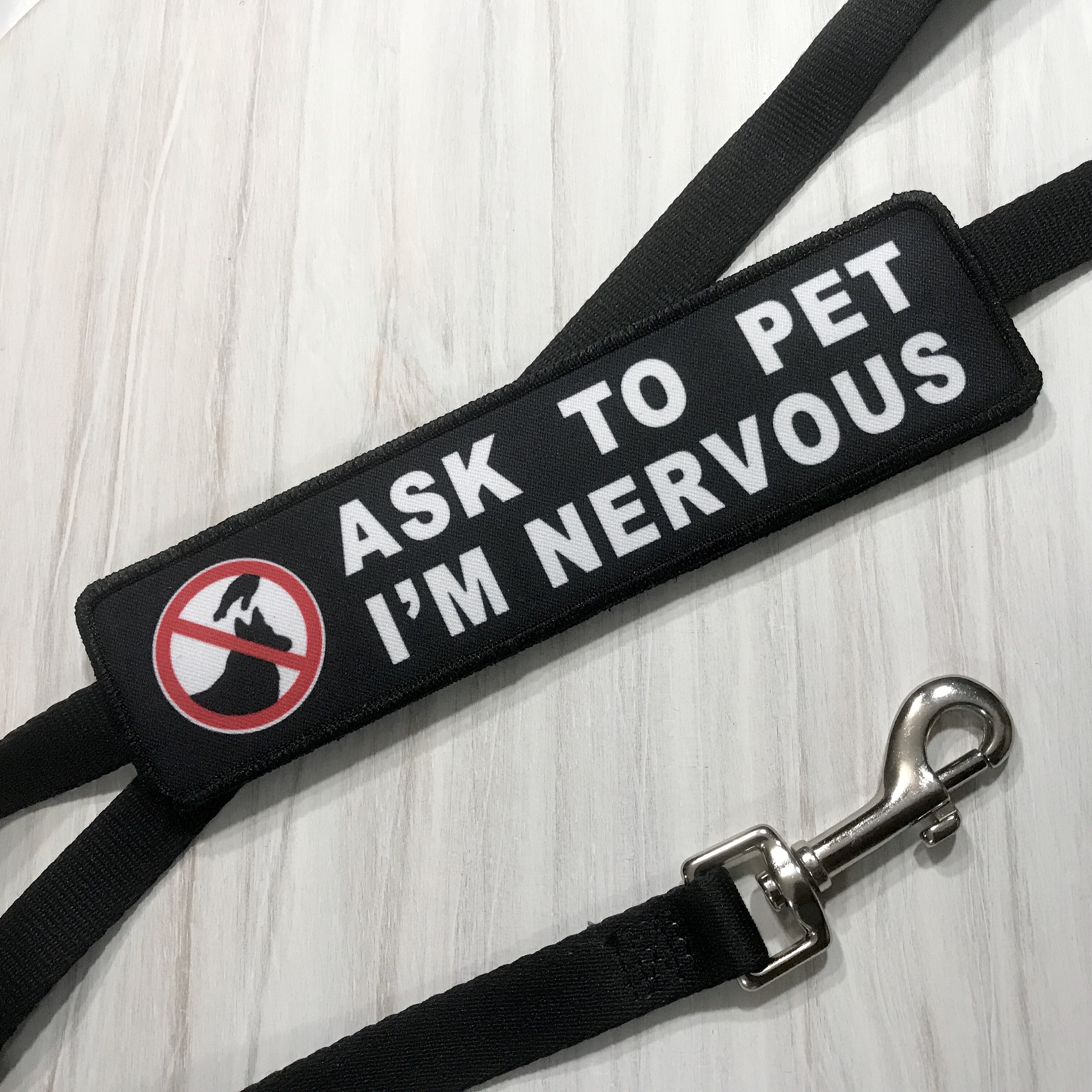 Nervous Dog Clip on Patch Tag Ask to Pet Im Nervous Custom Patch Tab Collar  Vest Harness Accessory Shy Scared Anxious Rescue Dog Patches 