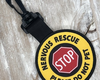 Nervous Dog Tab Rescue Please Do Not Pet Double Sided Clip | Custom Dog Patches Collar Vest Harness Patches
