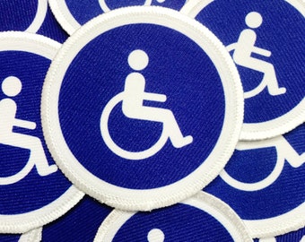 Wheel Chair Symbol Visible Disability Awareness Patch | Jacket, Dog Harness Wheel Chair Patches | VELCRO® Brand Hook Fastener OPTION