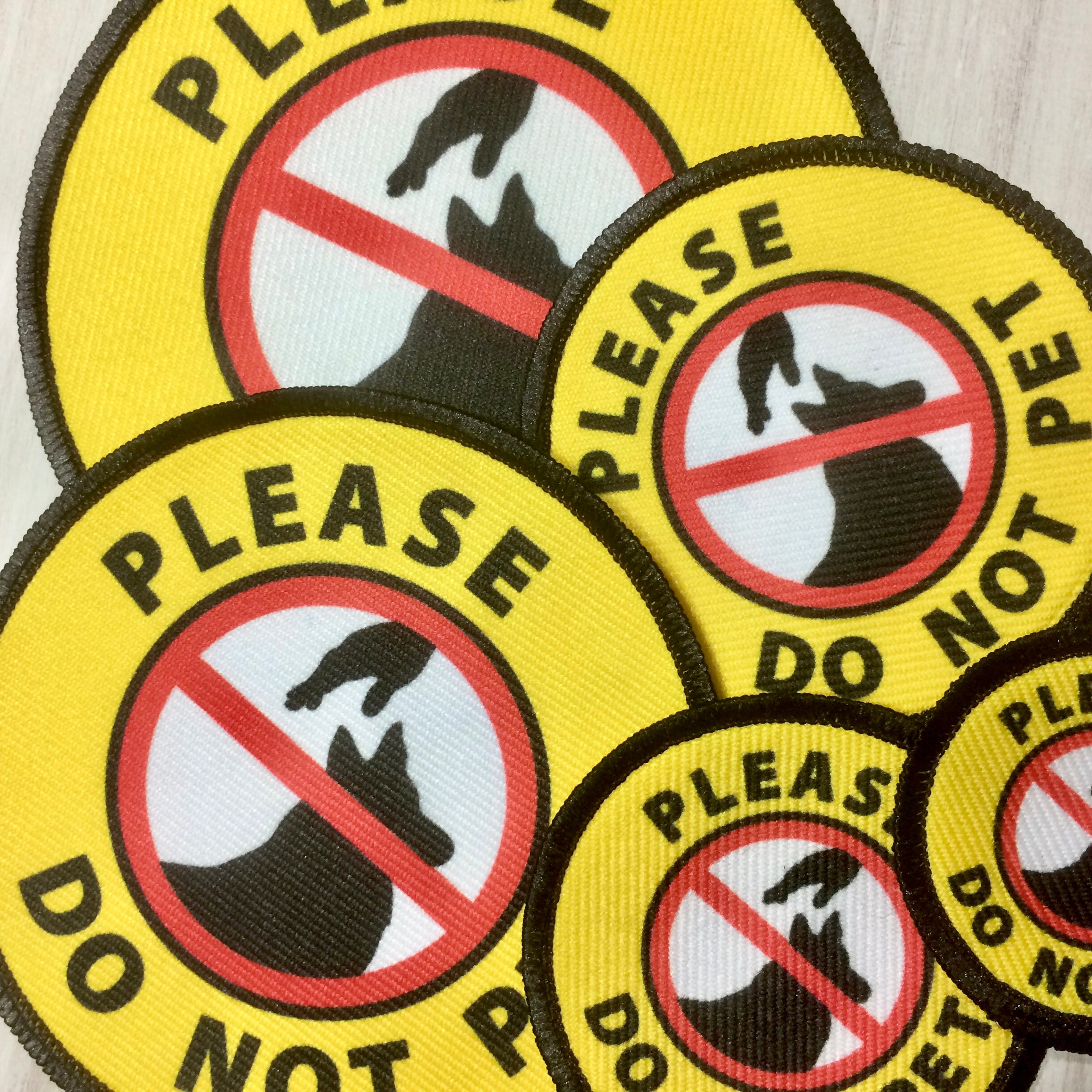Yellow Please Do Not Pet Dog Patch Please Do Not Pet Patch Etsy UK