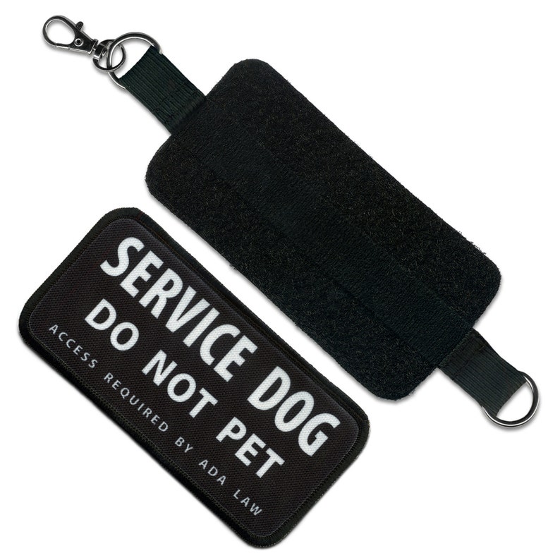 Do Not Pet Service Dog Leash Wrap & Clip on Patch Set for Etsy