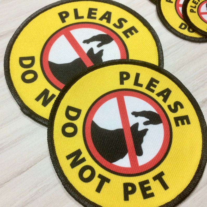 Yellow Please Do Not Pet Dog Patch Please Do Not Pet Patch Etsy UK