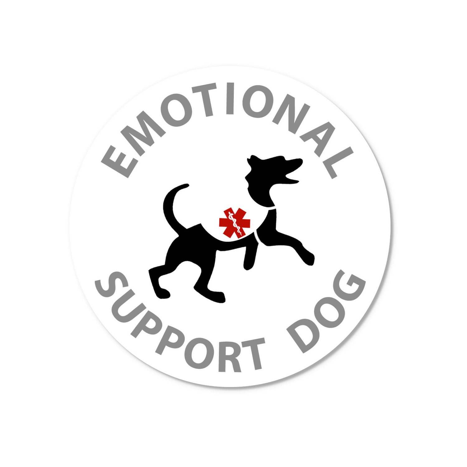 Emotional Support Dog Round Window or Bumper Sticker 4 or 6 | Etsy
