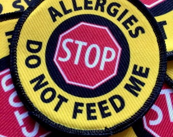 Dog With Allergies Patch Stop Allergies Do Not Feed Me Dog is Allergic Pet Dog Harness Coat Cape Patch SEW-ON