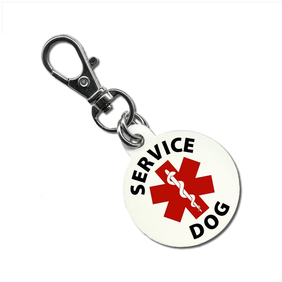 Service Dog Collar Tag Medical Alert Clip to Vest Harness Etsy