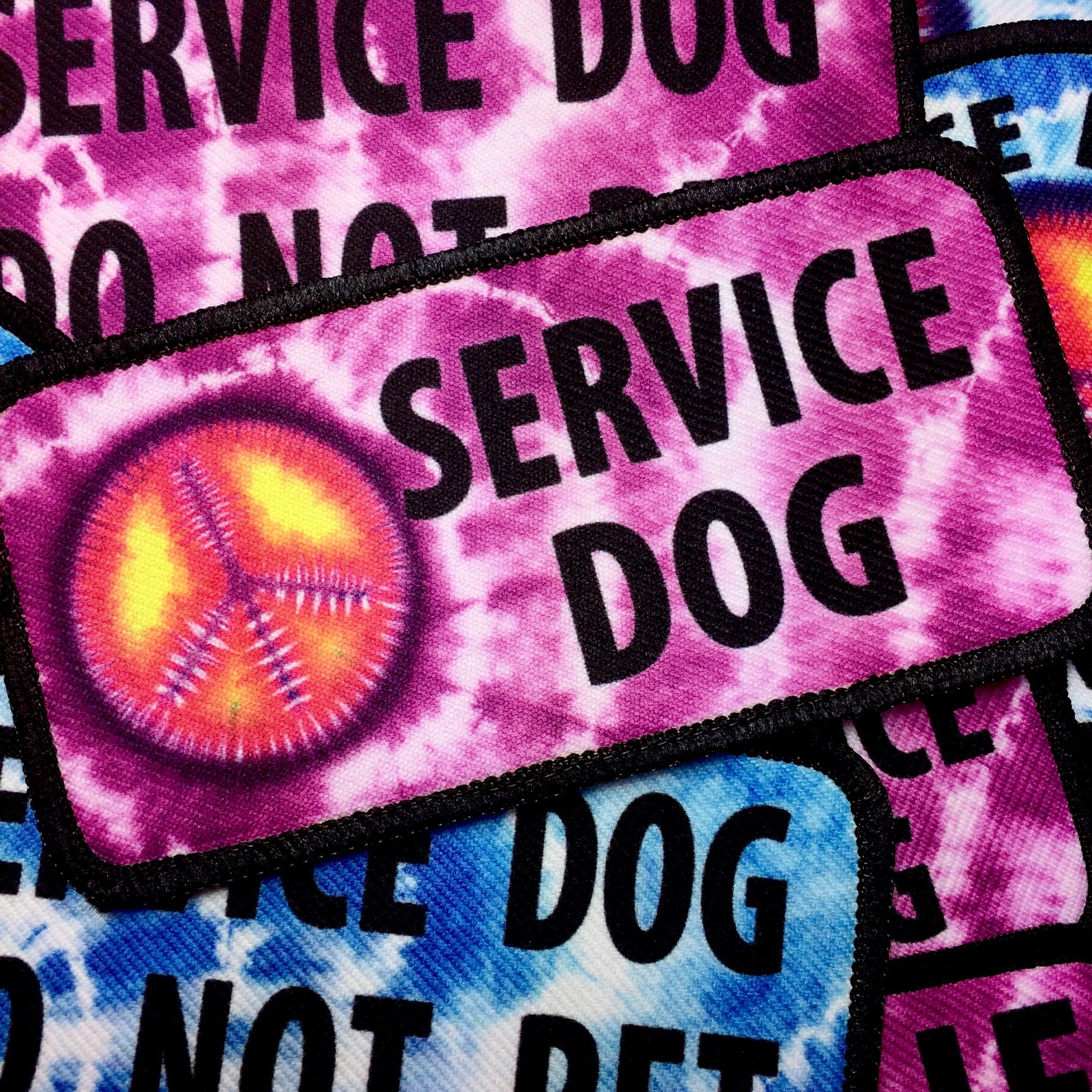 Do Not Pet Patch Custom Service Dog Patch Cool Colorful Tie Etsy