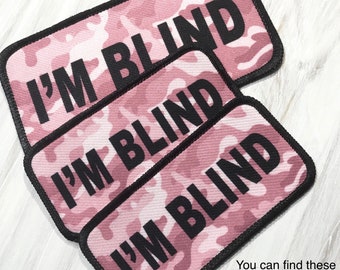 I’m Blind Patch | Blind Pet Dog Accessory | Dog Vest Harness Cape Backpack Camo Patch | with VELCRO® Brand hook fastener