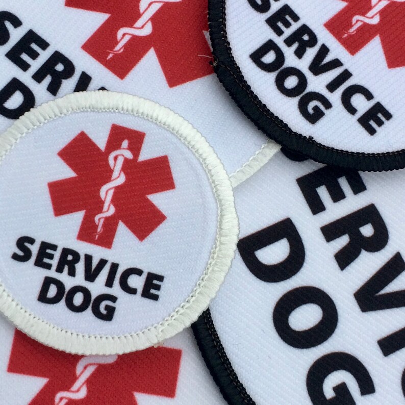 Medical Alert Service Dog Leash Wrap Patch Set. Made with Etsy