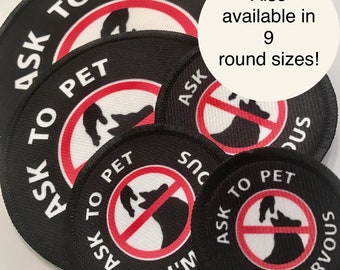Nervous Dog, Please Do Not Pet Patch With VELCRO® Brand Hook Option Do Not  Pet Dog Patches 
