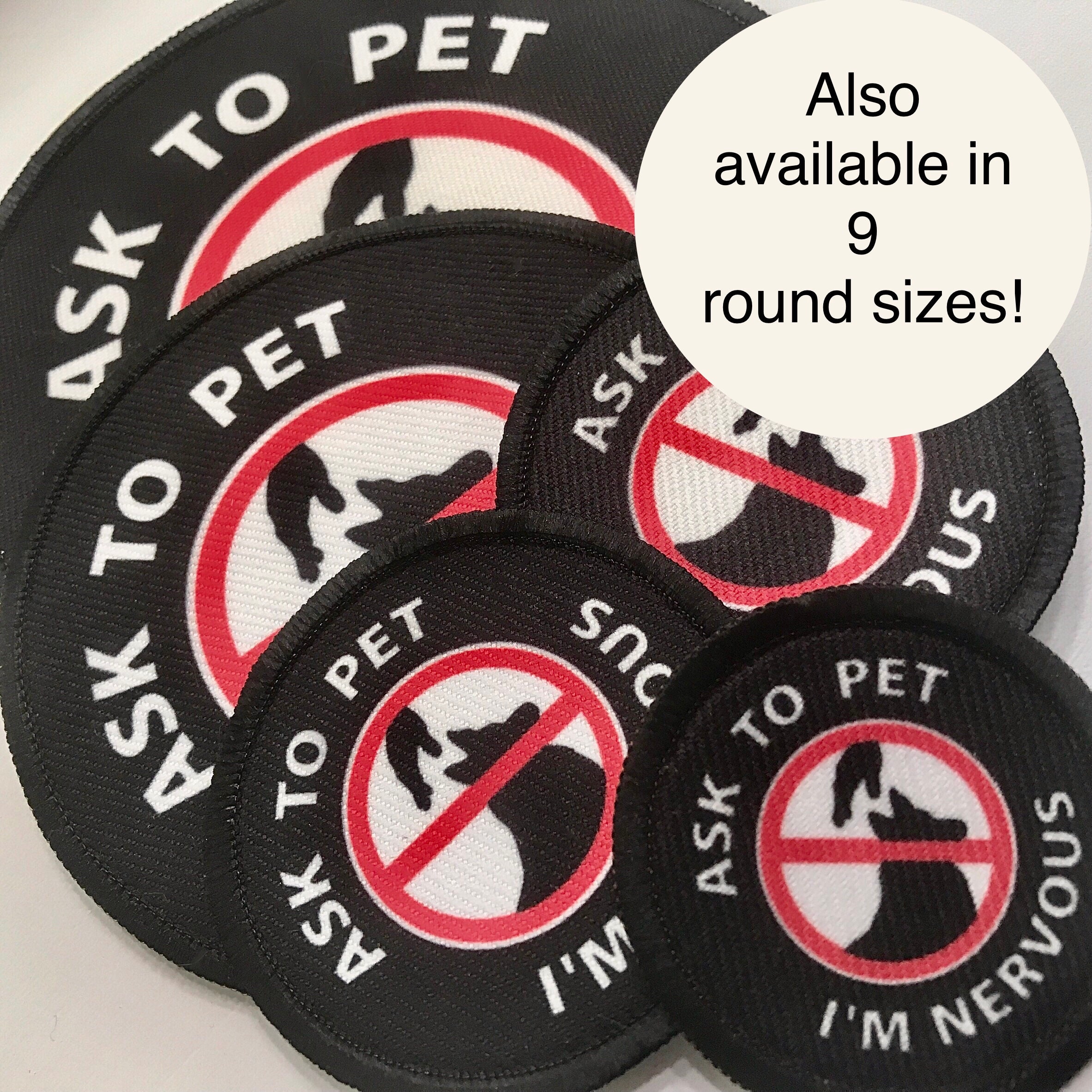 Nervous Dog Patch Ask to Pet Patch Dog Vest Patches Hook Fastener Custom  Harness Dog Patch Anxious Dog Patch for Pet Lovers 