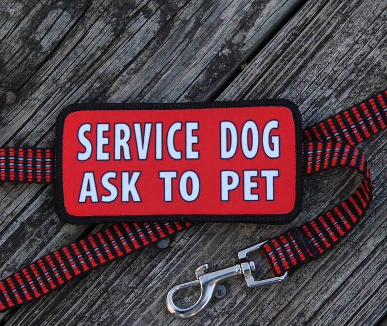 Ask to Pet Service Dog Leash Wrap Patch Set Featuring VELCRO® Etsy