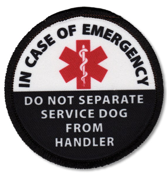 Service Dog Patch Vest Harness Cape Gear Patches Emergency Information Inside Patch Do Not Separate From Handler SewOn Patch