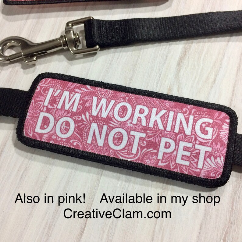 Working Service Dog Do Not Pet Double Sided Leash Wrap Patch Etsy
