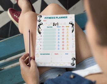 Fitness Planer Bundle: Workout, Mahlzeit & Habit Tracker (digitaler Download)