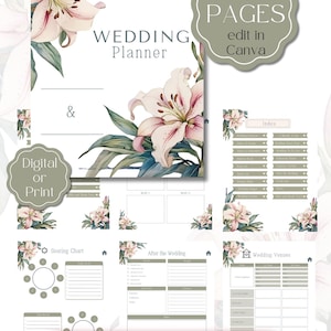 Wedding Planner Printable | Printable-Digital Wedding Planner Pages | Wedding Plan Bundle | Wedding Planning Book | Wedding Planner | 70 pg