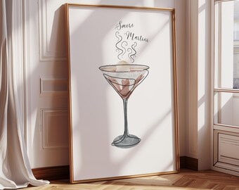 Christmas Martini Poster | Holiday Bar Cart Decor | Christmas Trendy Wall Art | Smore Martini | Instant Download | Digital Prints